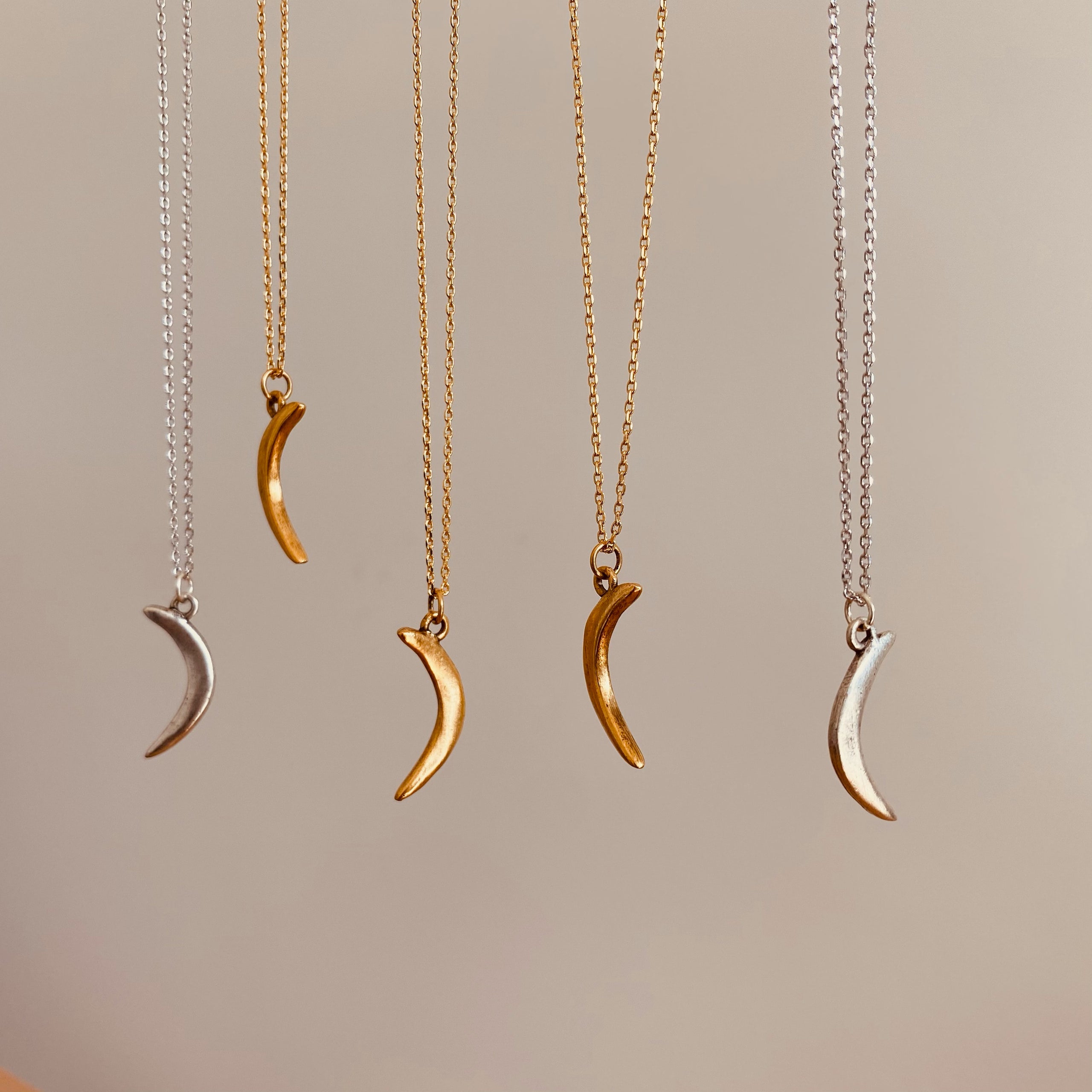 Gold moon charm necklace discount